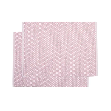 Recycled Placemat 2-pack Ella, Light Pink/White