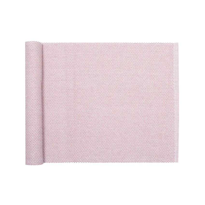 Recycled Table Runner Kalle, Light Pink/White