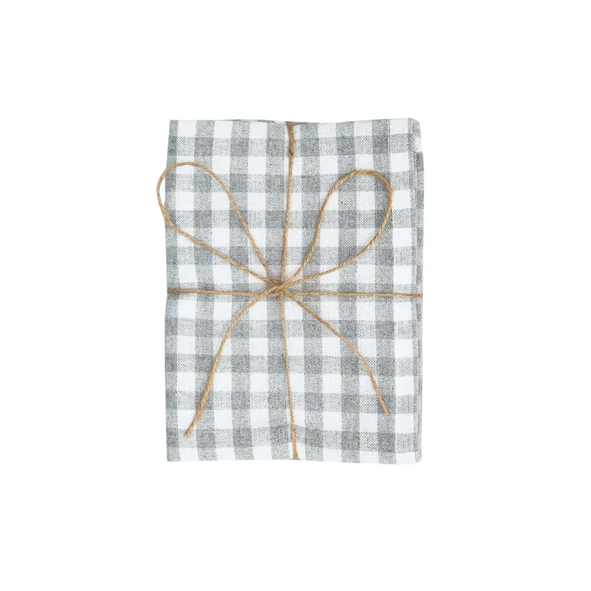 Recycled Tea Towel 2-pack Liam, Grey/White