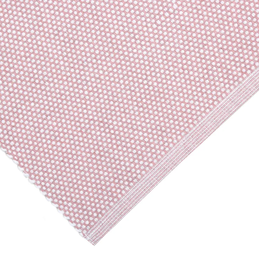 Recycled Table Runner Kalle, Light Pink/White