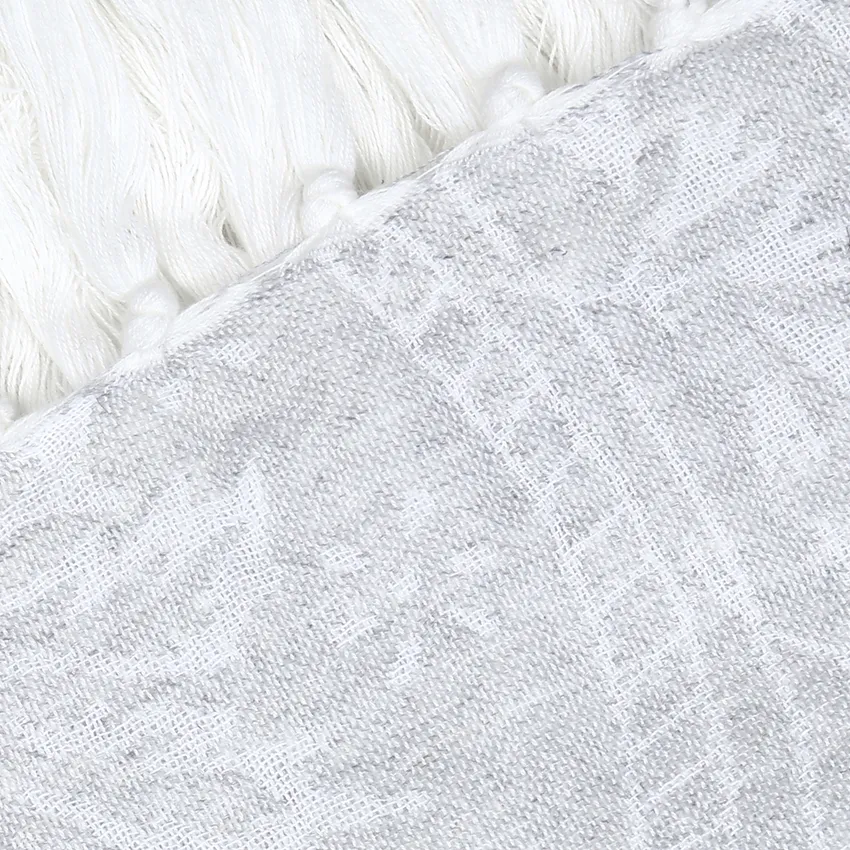 Recycled Blanket Myra, Light Grey/White