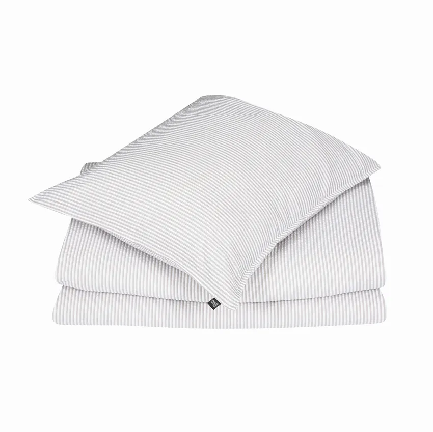 Duvet Cover Set 2-parts Seersucker, Linen/White