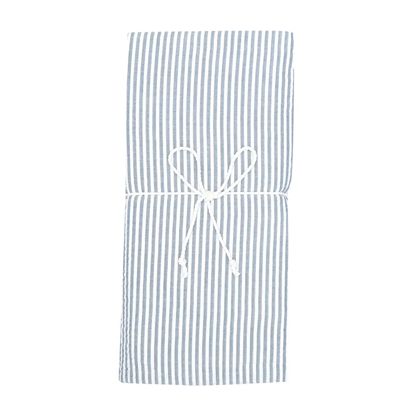 Duvet Cover Set 2-parts Seersucker, Grey Blue/White
