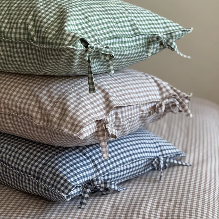 Pillowcase Allan, Grey Blue/White