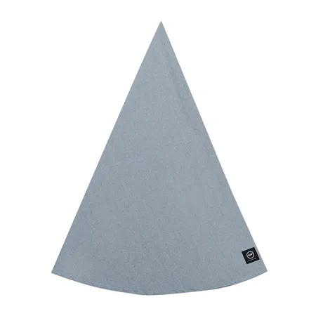 Recycled Wipeable Round Tablecloth Hedvig, Grey Blue/White