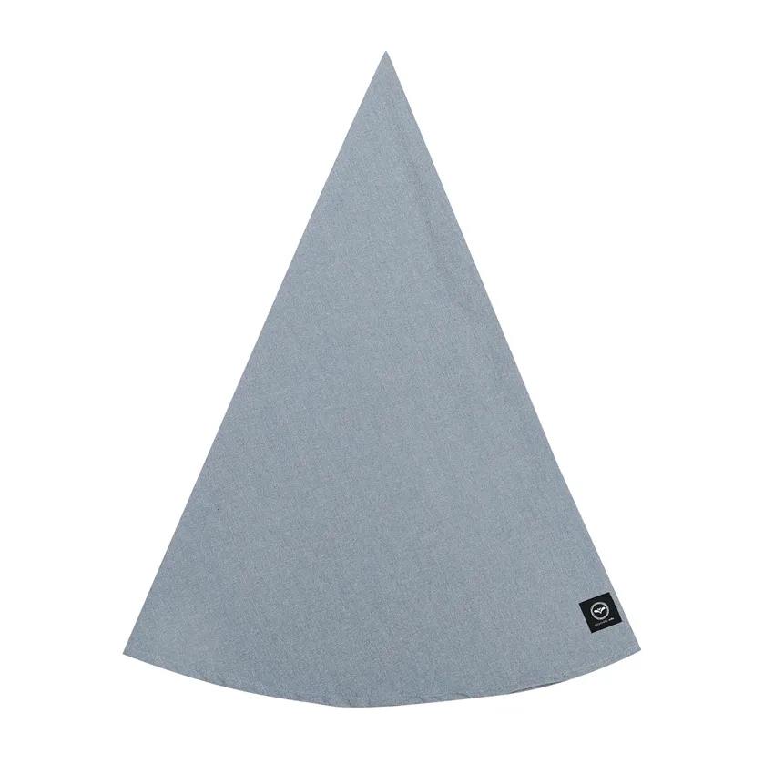 Recycled Wipeable Round Tablecloth Hedvig, Grey Blue/White