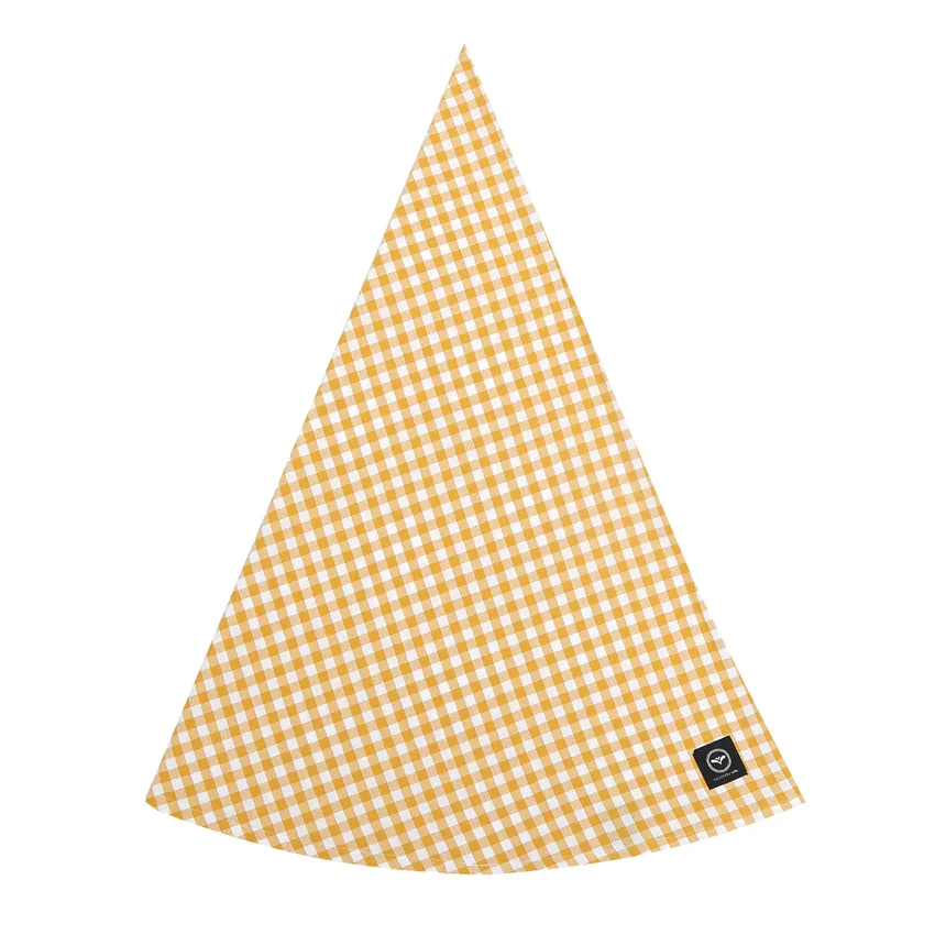Recycled Round Tablecloth Bella, Yellow/White