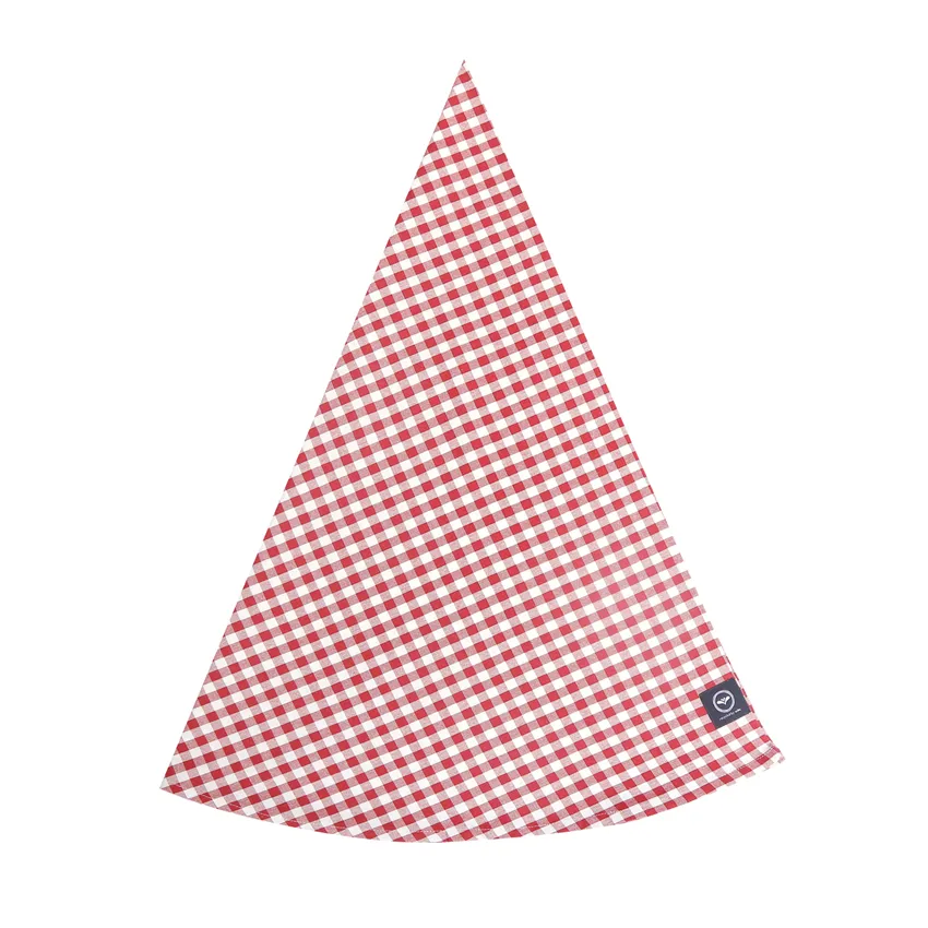 Recycled Round Tablecloth Bella, Dark Red/Beige