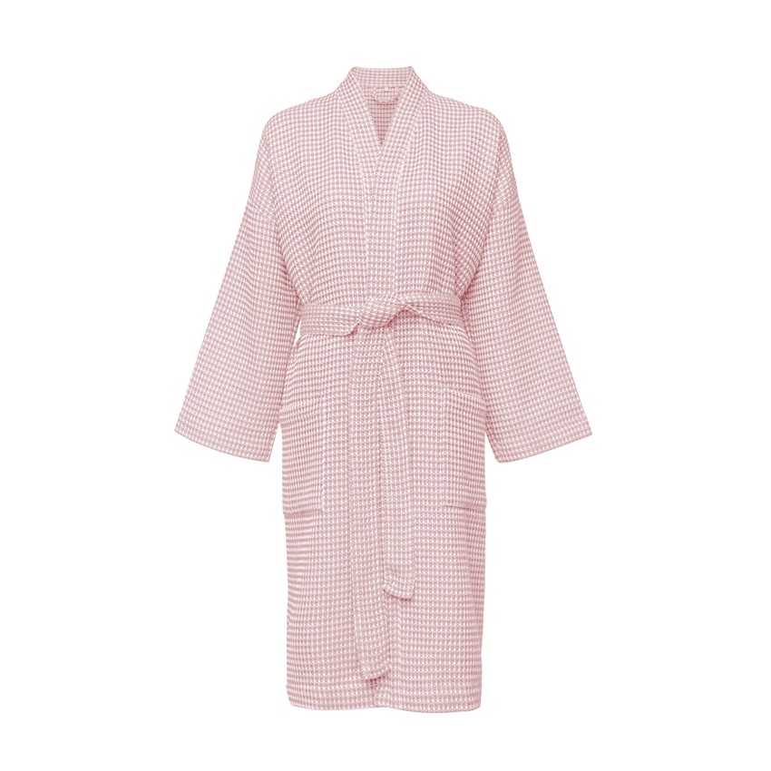 Recycled Bathrobe Wilma, Light Pink/Beige - Wasa Ecotextil AB