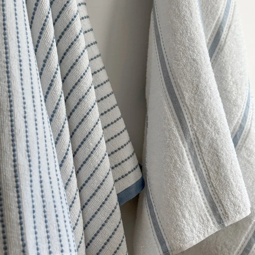  Bath Towel Visby, 2-assorted, Blue/White
