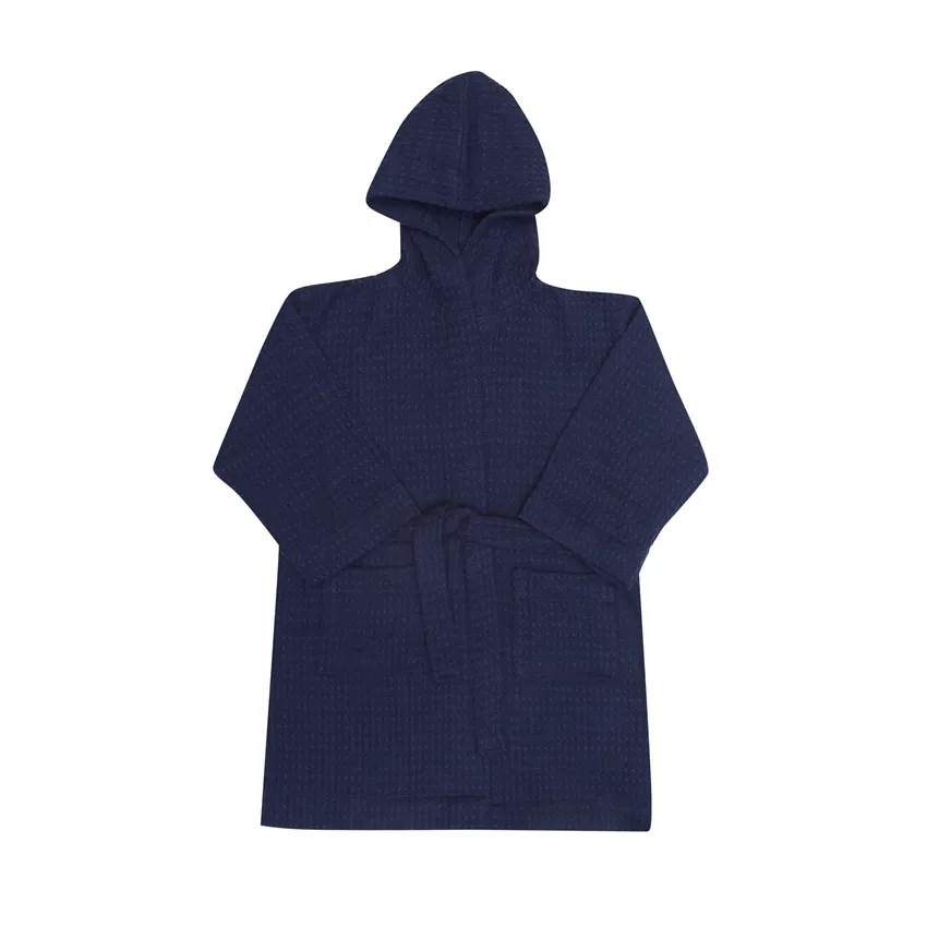 Recycled Children's Bathrobe Wilma, Navy Blue