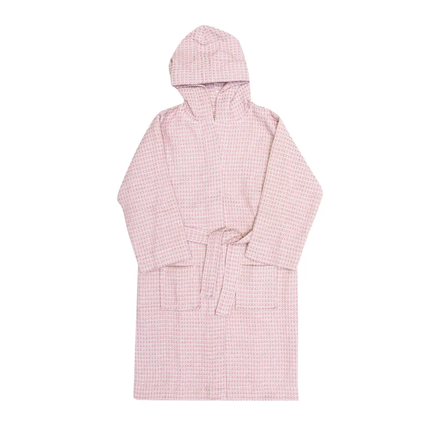 Recycled Children's Bathrobe Wilma, Light Pink/Beige