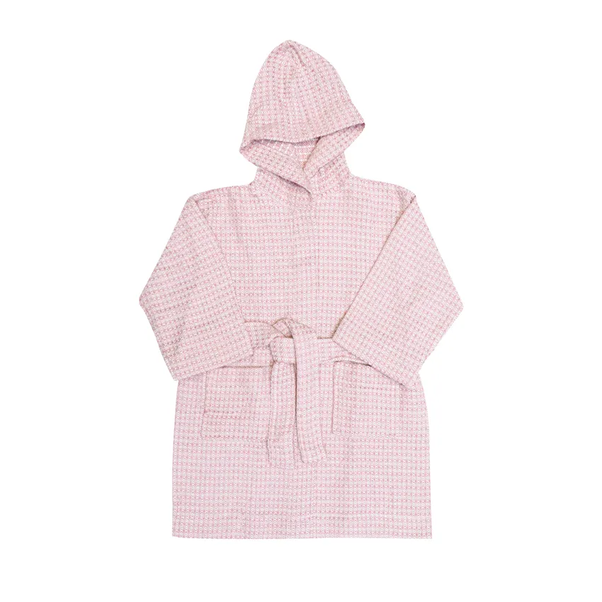 Recycled Children's Bathrobe Wilma, Light Pink/Beige
