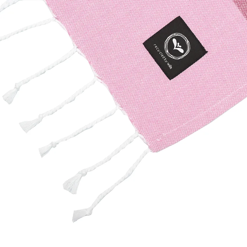 Recycled Bath Sheet Hamam Kochi, Pink/Orange
