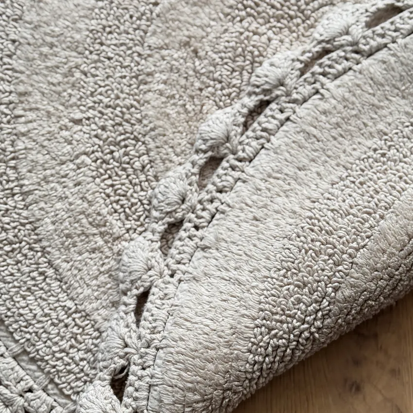 Round Bath Mat Rimini, White