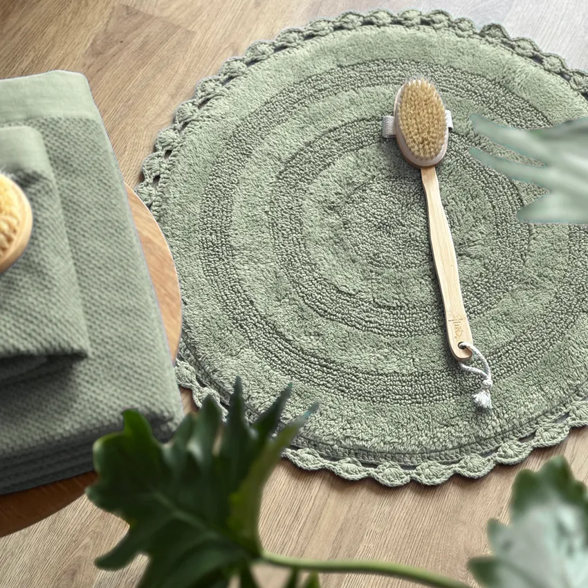 Round Bath Mat Rimini, Green