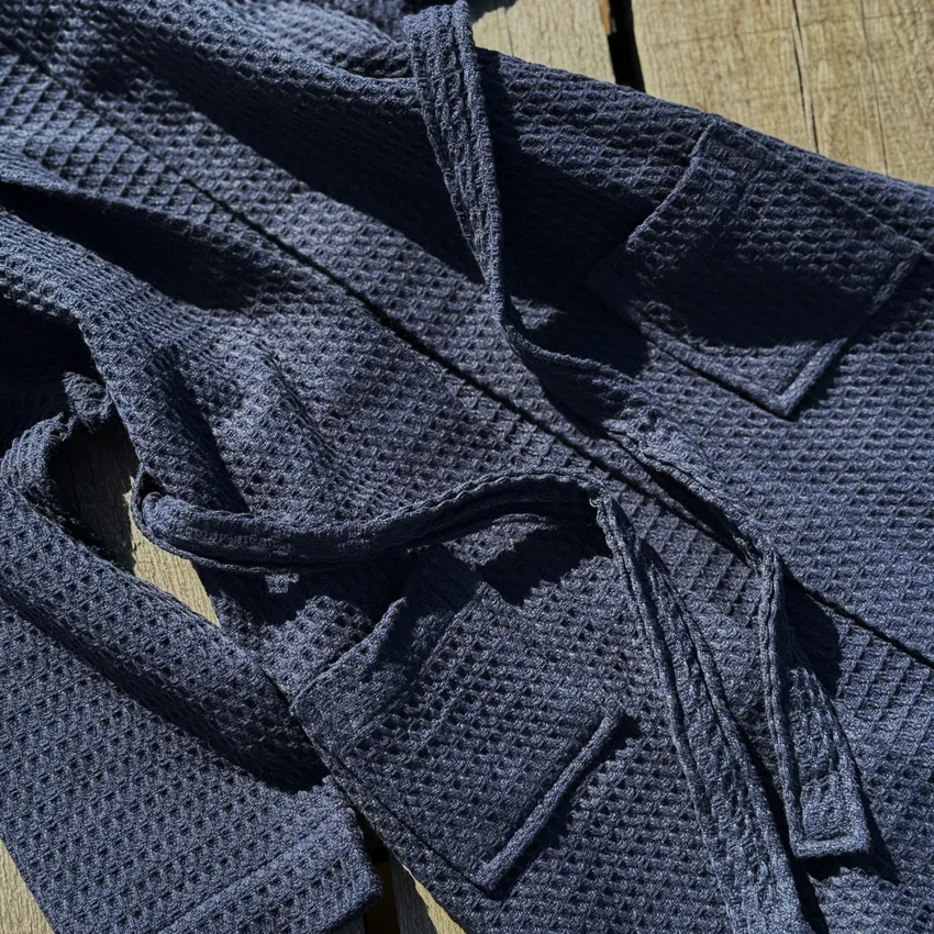 Recycled Children's Bathrobe Wilma, Navy Blue