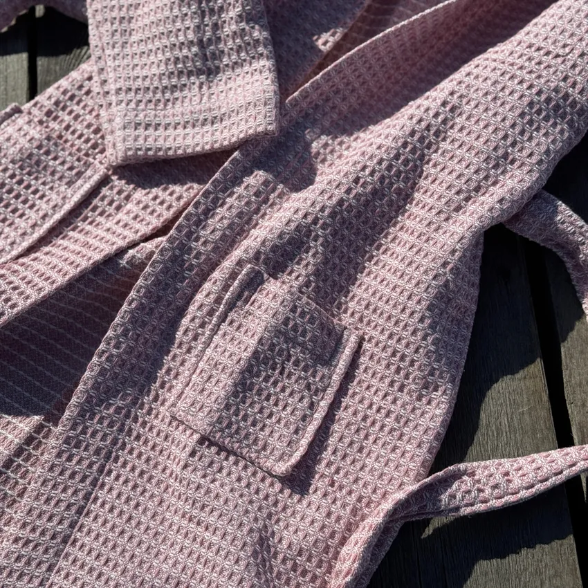 Recycled Children's Bathrobe Wilma, Light Pink/Beige
