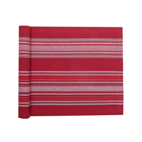 Recycled Table Runner Boda, Dark Red/Red