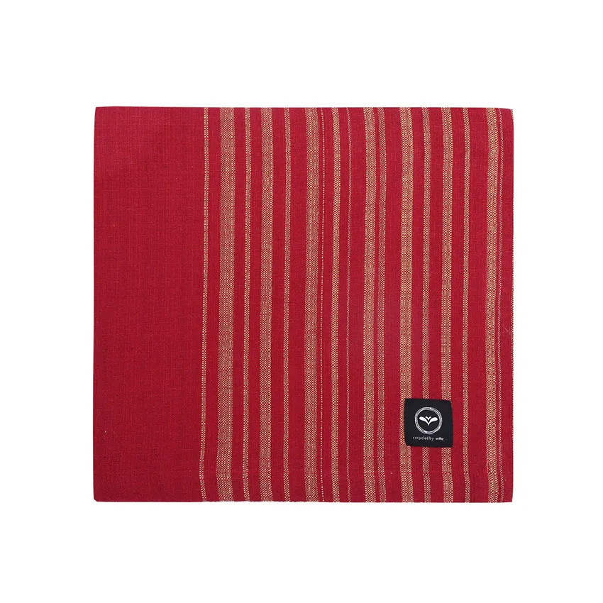 Recycled Tablecloth Charles, Dark Red/Sand