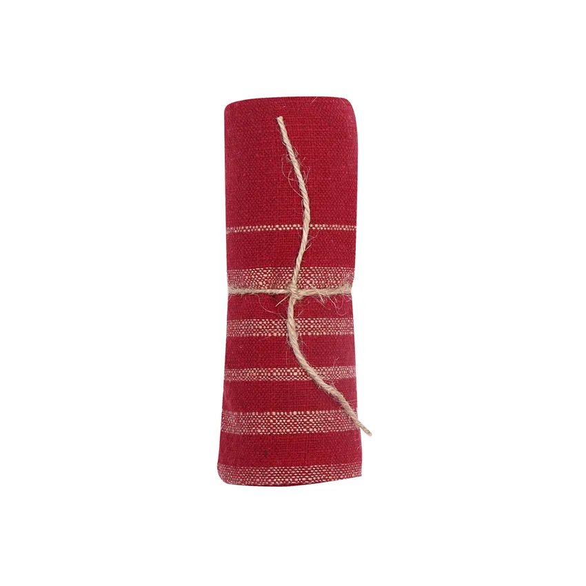 Recycled Tea Towel Charles, Dark Red/Sand