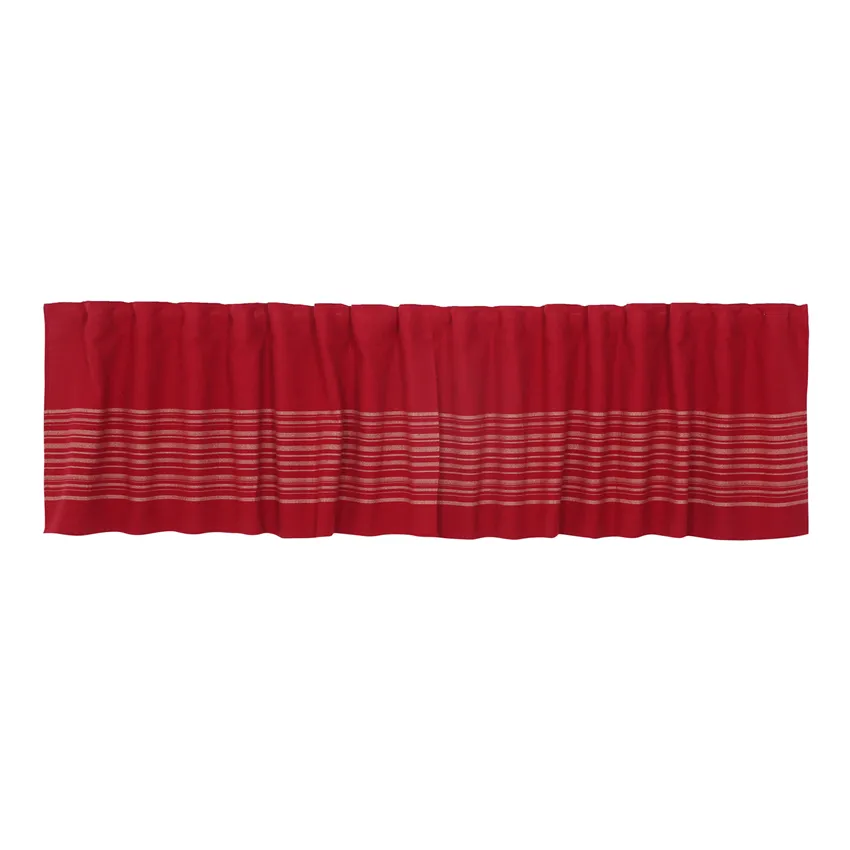 Recycled Curtain Valance Charles, Dark Red/Sand