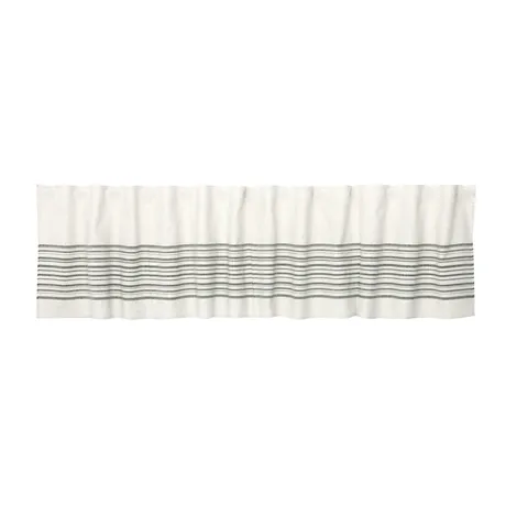 Recycled Curtain Valance Charles, Ecru/Olive Green