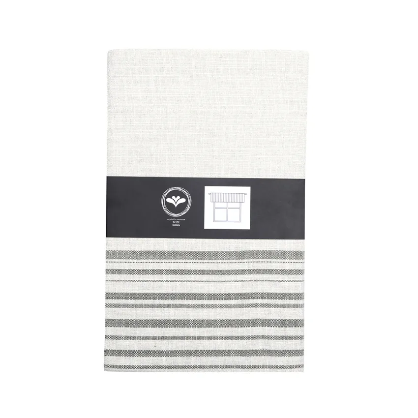 Recycled Curtain Valance Charles, Ecru/Olive Green
