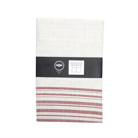 Recycled Curtain Valance Charles, Ecru/Dark Red