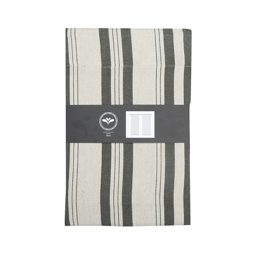 Recycled Curtain Panel 2-pack Isabell, Linen/Olive Green