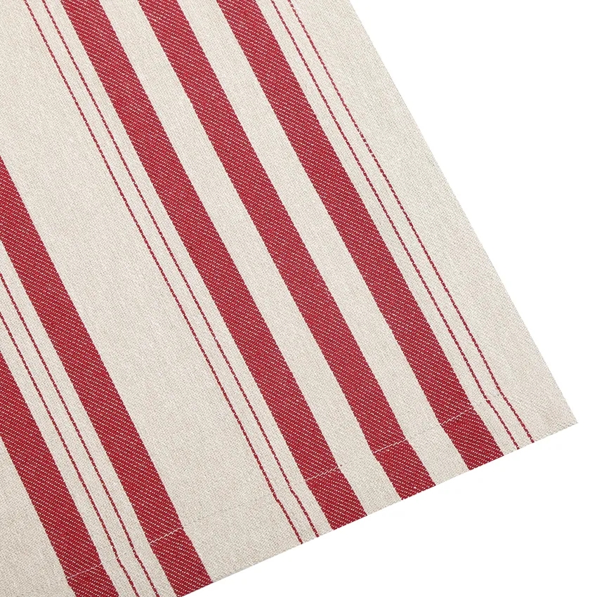 Recycled Curtain Panel 2-pack Isabell, Linen/Dark Red