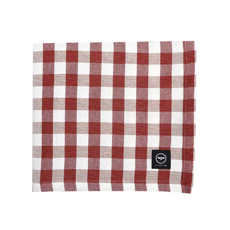 Recycled Tablecloth Börje, Dark Red/Beige