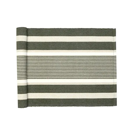 Recycled Table Runner Greta, Olive Green/Linen