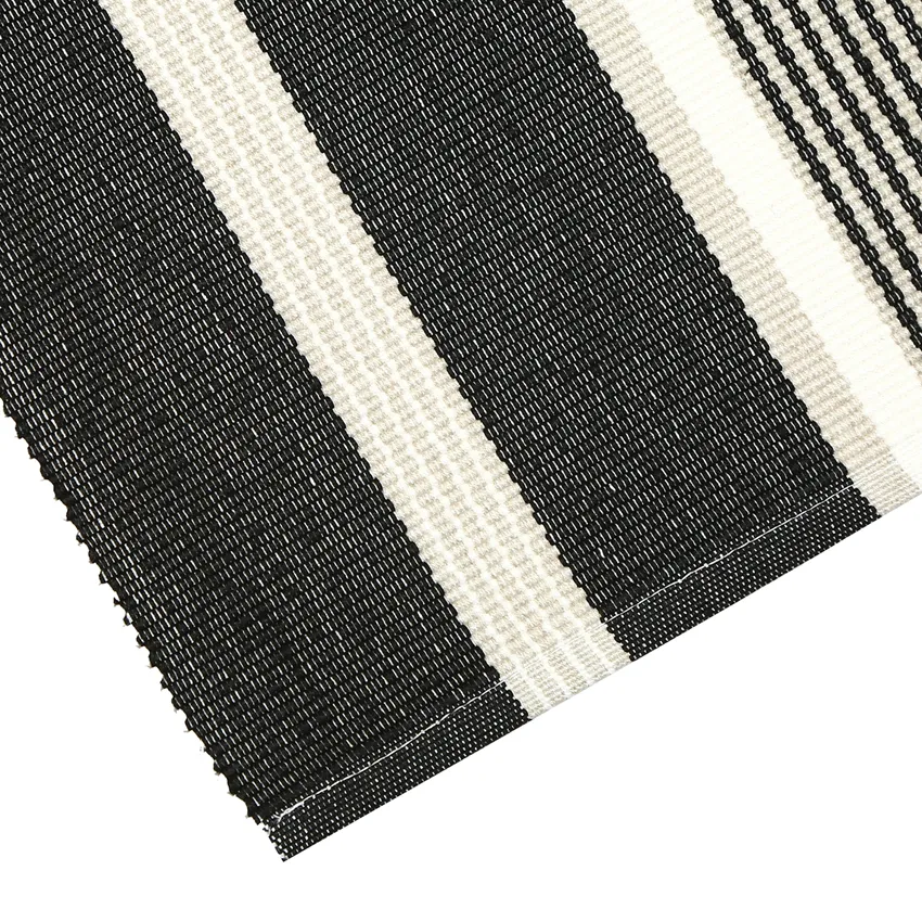 Recycled Table Runner Greta, Black/Linen