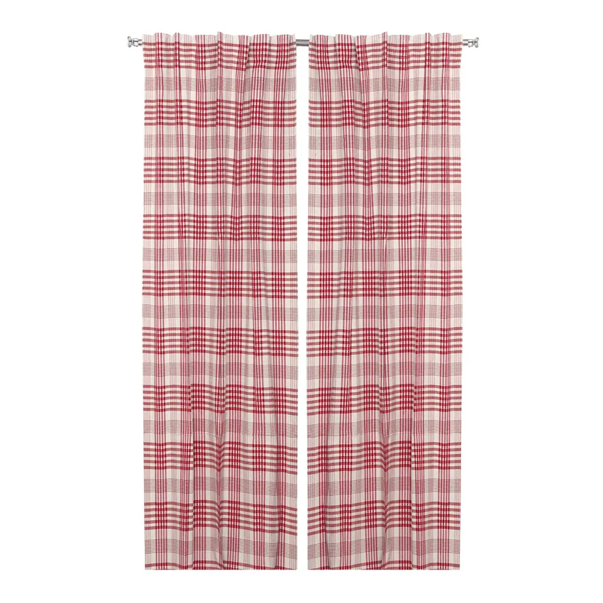 Recycled Curtain Panel 2-pack Mimmi, Linen/Dark Red