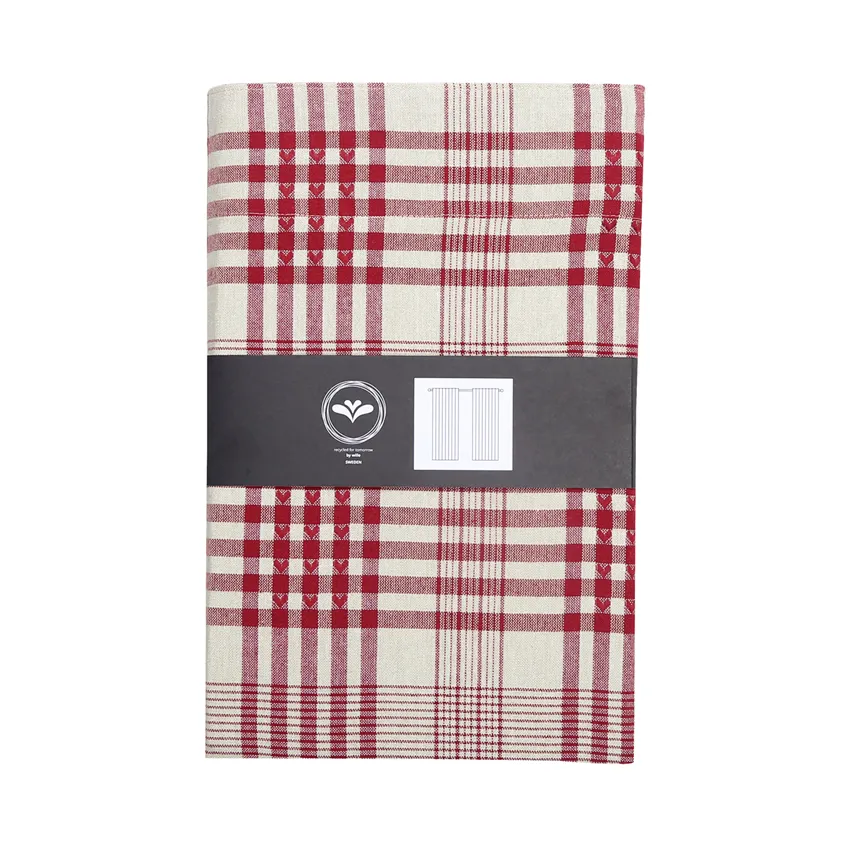 Recycled Curtain Panel 2-pack Mimmi, Linen/Dark Red