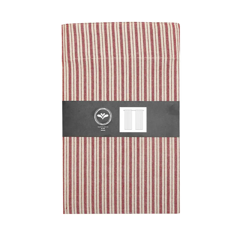 Recycled Curtain Panel 2-pack Alf, Dark Red/Linen