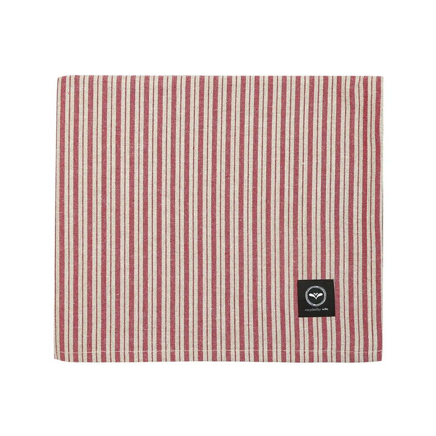 Recycled Wipeable Tablecloth Alf, Dark Red/Linen