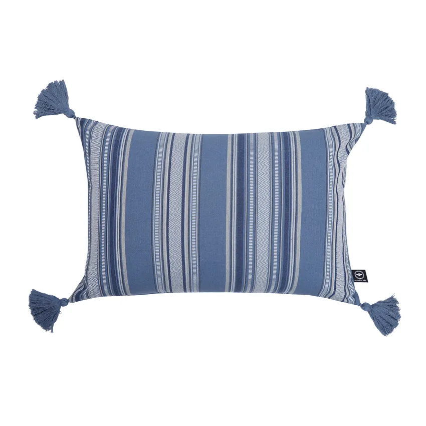 Recycled Cushion Cover Boda, Grey Blue/Dark Blue