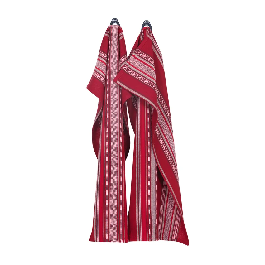Recycled Tea Towel 2-pack Boda, Dark Red/Red