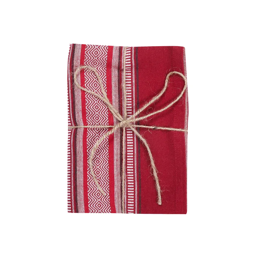 Recycled Tea Towel 2-pack Boda, Dark Red/Red