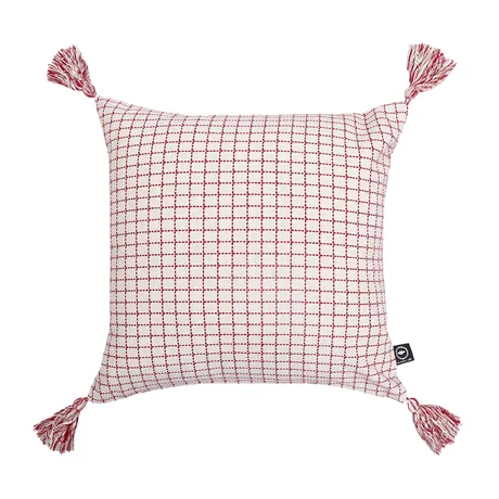 Recycled Cushion Cover Lova, Linen/Dark Red