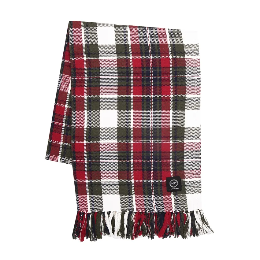 Recycled Blanket Hilda, Dark Red/Olive Green