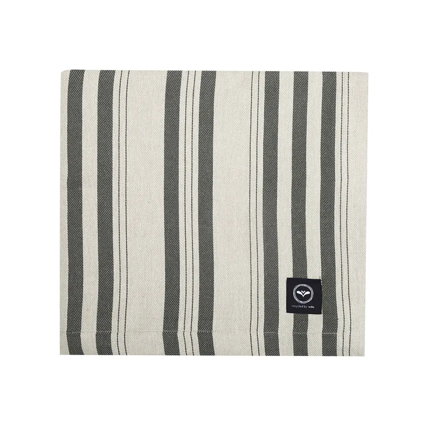 Recycled Tablecloth Isabell, Linen/Olive Green
