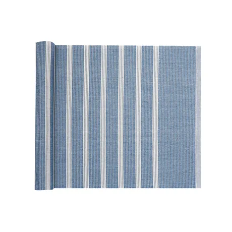Recycled Table Runner Sigrid, Grey Blue/Linen