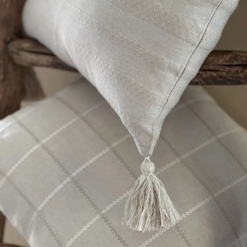 Recycled Cushion Cover Molly, Linen/White