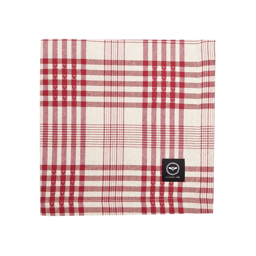 Recycled Tablecloth Mimmi, Linen/Dark Red