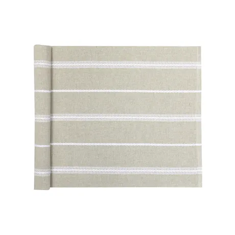 Recycled Table Runner Herman, Linen/White
