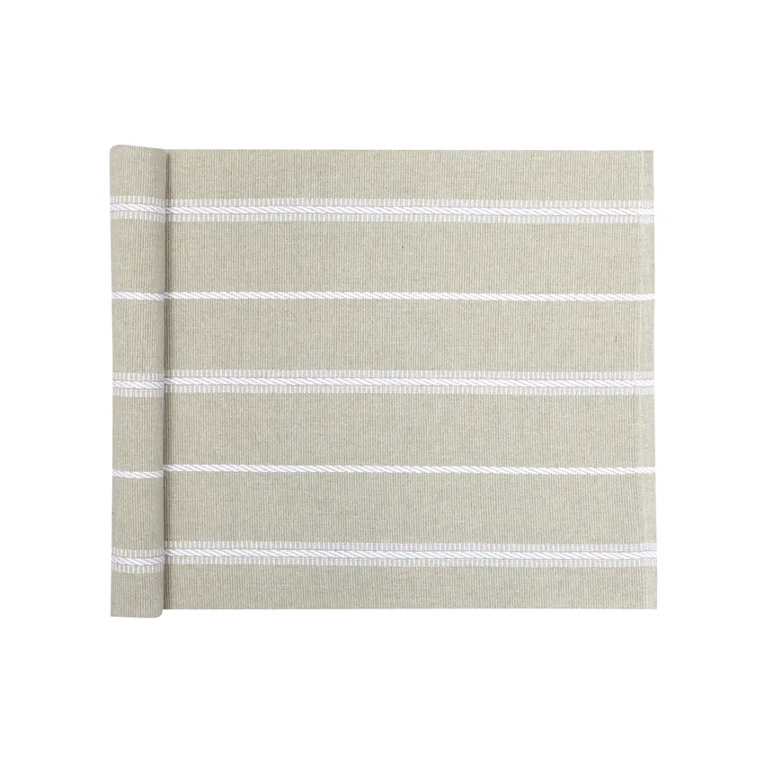Recycled Table Runner Herman, Linen/White