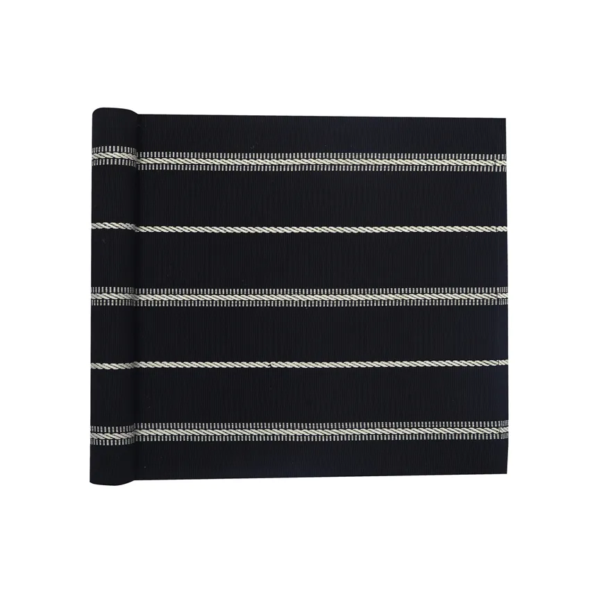 Recycled Table Runner Herman, Black/Linen